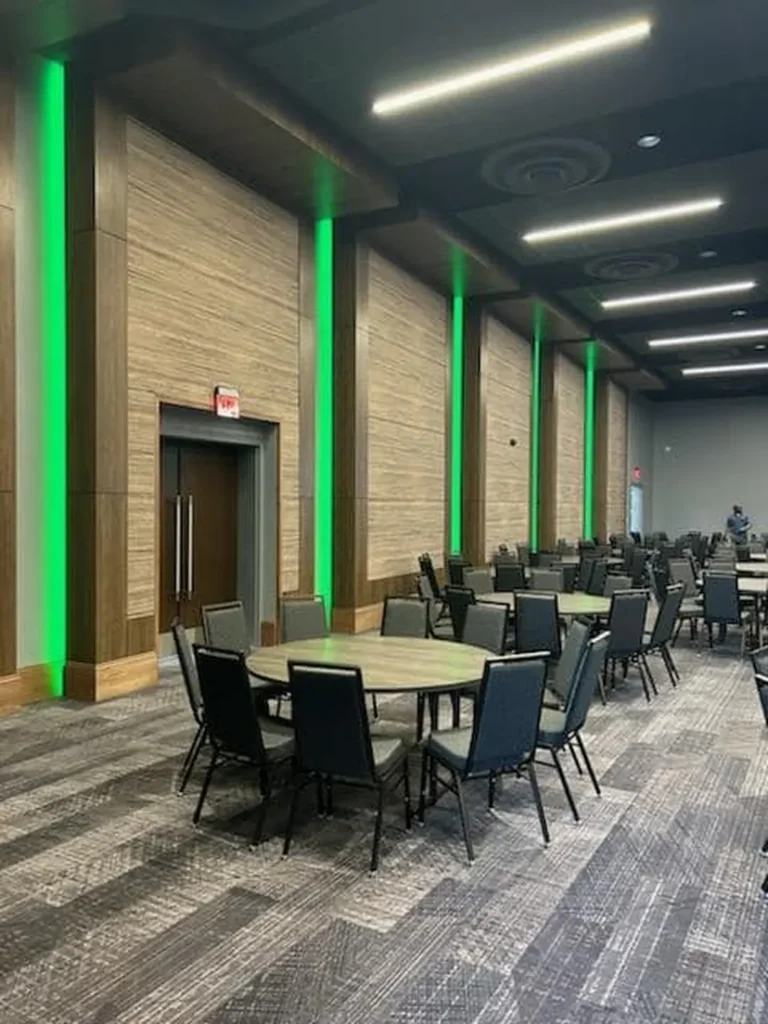 pace center hall green lighting